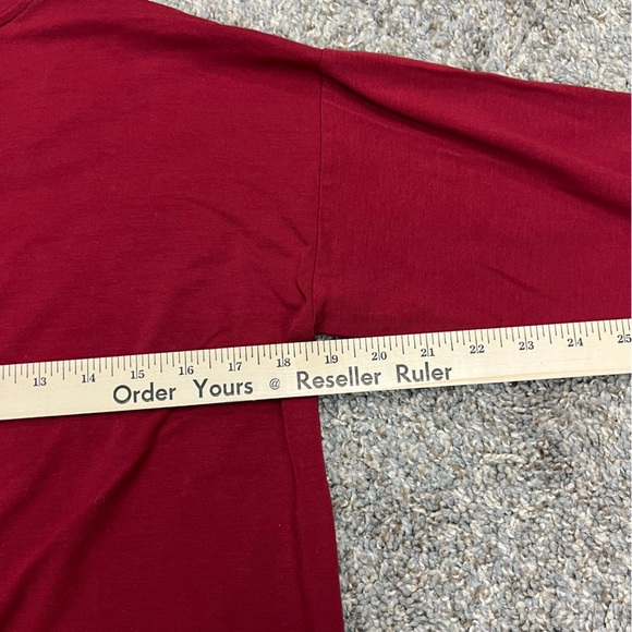 Eileen Fisher shirt Womens XXS red long sleeve v-neck tunic business casual - Picture 8 of 9